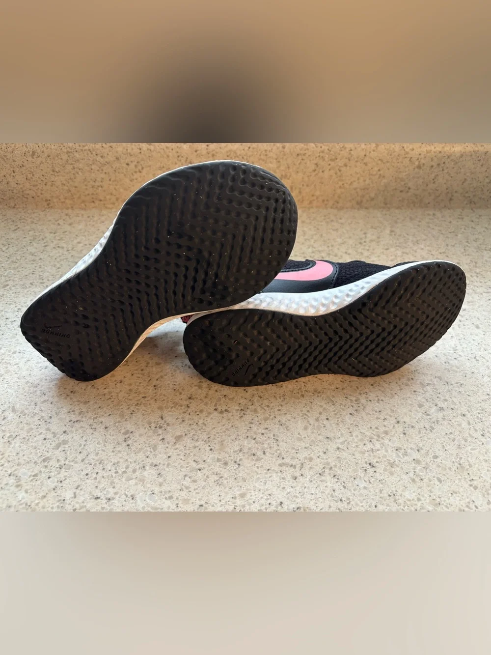 Nike - Kids' Pink Black & White Athletic Sneaker Slip-On Shoes Girls Size 12